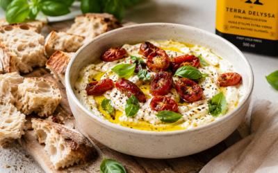 Paahdettu feta-tomaattidippi